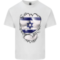 Gym The Israeli Flag Ripped Muscles Israel Mens Cotton T-Shirt Tee Top White