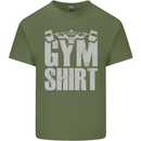 Gym Training Top Bodybuilding Weightlifting Mens Cotton T-Shirt Tee Top Military Green