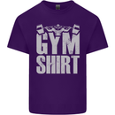 Gym Training Top Bodybuilding Weightlifting Mens Cotton T-Shirt Tee Top Purple