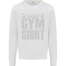 Gym Training Top Bodybuilding Weightlifting Mens Sweatshirt Jumper White