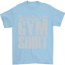 Gym Training Top Bodybuilding Weightlifting Mens T-Shirt Cotton Gildan Light Blue