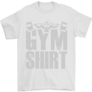 Gym Training Top Bodybuilding Weightlifting Mens T-Shirt Cotton Gildan White