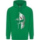 Gym Training Top Spartan Helmet MMA Mens 80% Cotton Hoodie Irish Green
