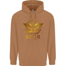 Gym Training Top Weightlifting SPQR Roman Mens 80% Cotton Hoodie Caramel Latte