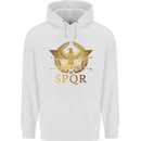 Gym Training Top Weightlifting SPQR Roman Mens 80% Cotton Hoodie White