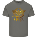 Gym Training Top Weightlifting SPQR Roman Mens Cotton T-Shirt Tee Top Charcoal