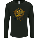 Gym Training Top Weightlifting SPQR Roman Mens Long Sleeve T-Shirt Black