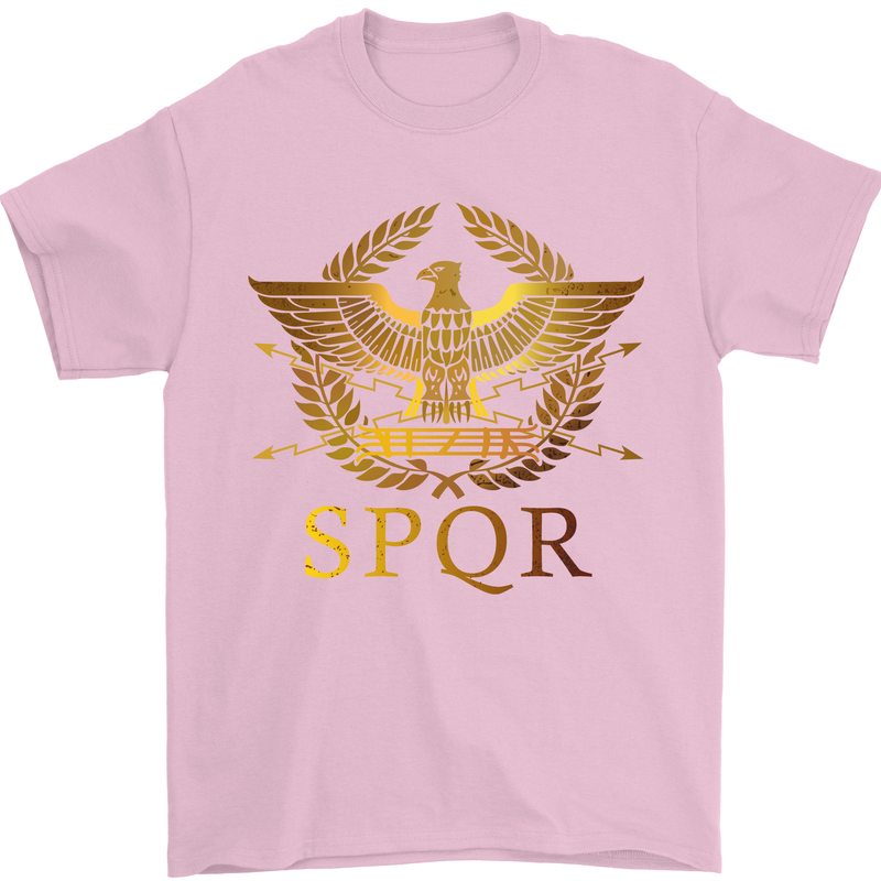 Gym Training Top Weightlifting SPQR Roman Mens T-Shirt Cotton Gildan Light Pink