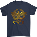 Gym Training Top Weightlifting SPQR Roman Mens T-Shirt Cotton Gildan Navy Blue