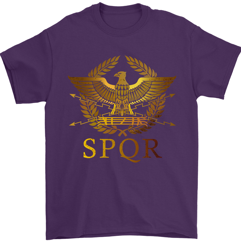 Gym Training Top Weightlifting SPQR Roman Mens T-Shirt Cotton Gildan Purple