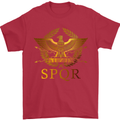 Gym Training Top Weightlifting SPQR Roman Mens T-Shirt Cotton Gildan Red