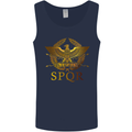Gym Training Top Weightlifting SPQR Roman Mens Vest Tank Top Navy Blue