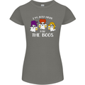 Halloween I'm Just Here For the Boos Womens Petite Cut T-Shirt Charcoal