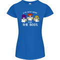 Halloween I'm Just Here For the Boos Womens Petite Cut T-Shirt Royal Blue