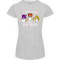 Halloween I'm Just Here For the Boos Womens Petite Cut T-Shirt Sports Grey