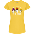 Halloween I'm Just Here For the Boos Womens Petite Cut T-Shirt Yellow