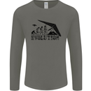 Hang Gliding Evolution Funny Hang Glider Mens Long Sleeve T-Shirt Charcoal