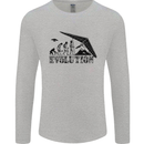 Hang Gliding Evolution Funny Hang Glider Mens Long Sleeve T-Shirt Sports Grey
