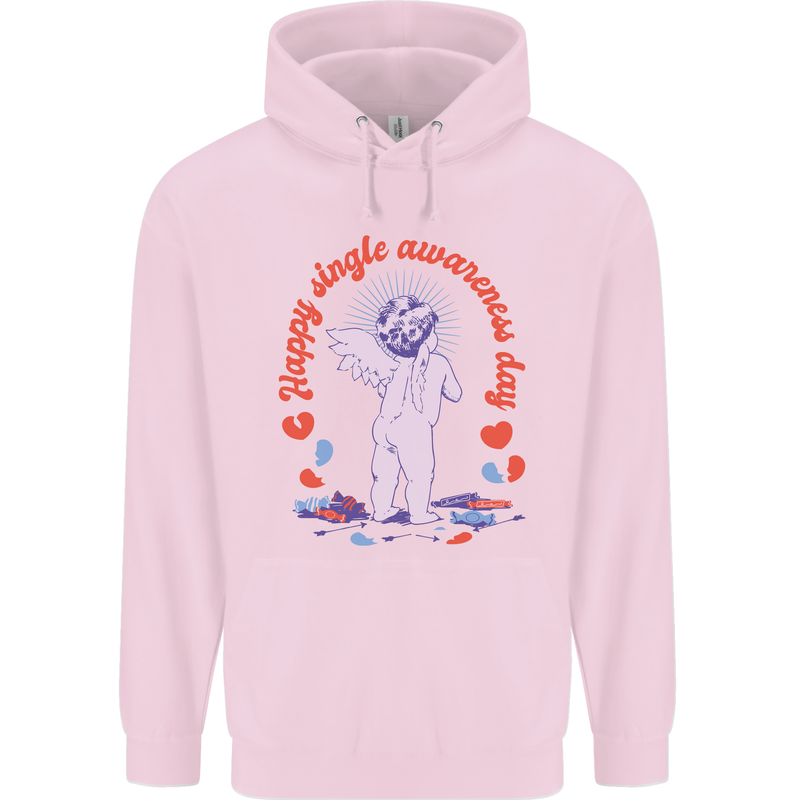 Happy Single Awareness Day Mens 80% Cotton Hoodie Light Pink