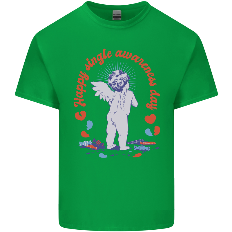 Happy Single Awareness Day Mens Cotton T-Shirt Tee Top Irish Green