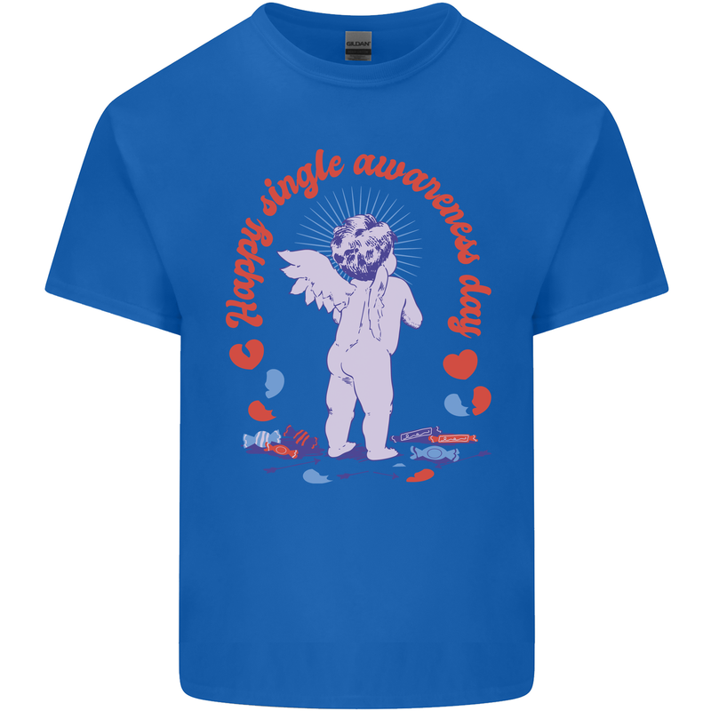 Happy Single Awareness Day Mens Cotton T-Shirt Tee Top Royal Blue