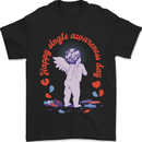 Happy Single Awareness Day Mens T-Shirt 100% Cotton Black