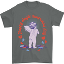 Happy Single Awareness Day Mens T-Shirt 100% Cotton Charcoal