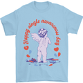 Happy Single Awareness Day Mens T-Shirt 100% Cotton Light Blue