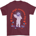 Happy Single Awareness Day Mens T-Shirt 100% Cotton Maroon