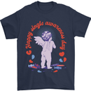 Happy Single Awareness Day Mens T-Shirt 100% Cotton Navy Blue