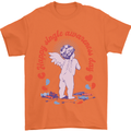 Happy Single Awareness Day Mens T-Shirt 100% Cotton Orange