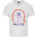 Happy Single Awareness Day Mens V-Neck Cotton T-Shirt White