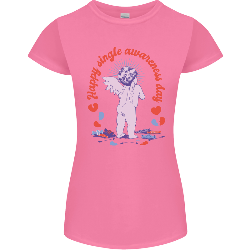 Happy Single Awareness Day Womens Petite Cut T-Shirt Azalea