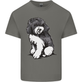 Harlequin Poodle Sketch Mens Cotton T-Shirt Tee Top Charcoal