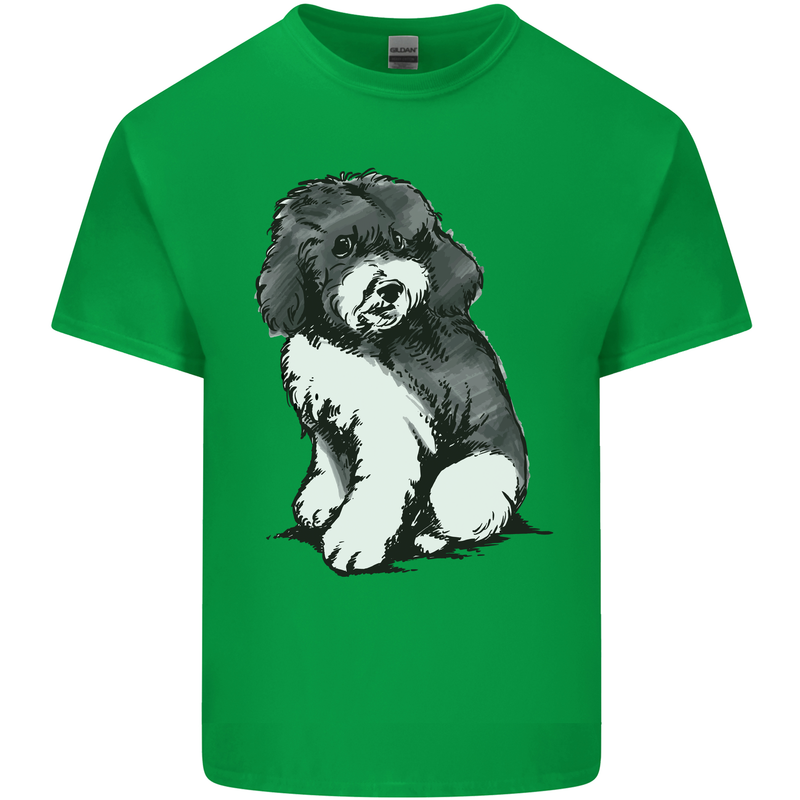 Harlequin Poodle Sketch Mens Cotton T-Shirt Tee Top Irish Green