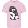Harlequin Poodle Sketch Mens Cotton T-Shirt Tee Top Light Pink
