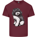 Harlequin Poodle Sketch Mens Cotton T-Shirt Tee Top Maroon
