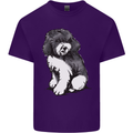 Harlequin Poodle Sketch Mens Cotton T-Shirt Tee Top Purple