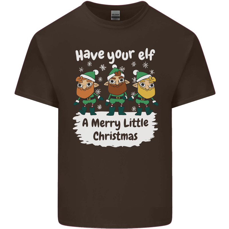 Have Your Elf a Merry Little Christmas Mens Cotton T-Shirt Tee Top Dark Chocolate