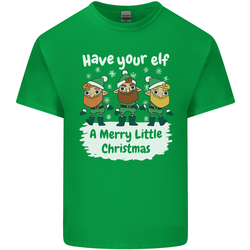Have Your Elf a Merry Little Christmas Mens Cotton T-Shirt Tee Top Irish Green