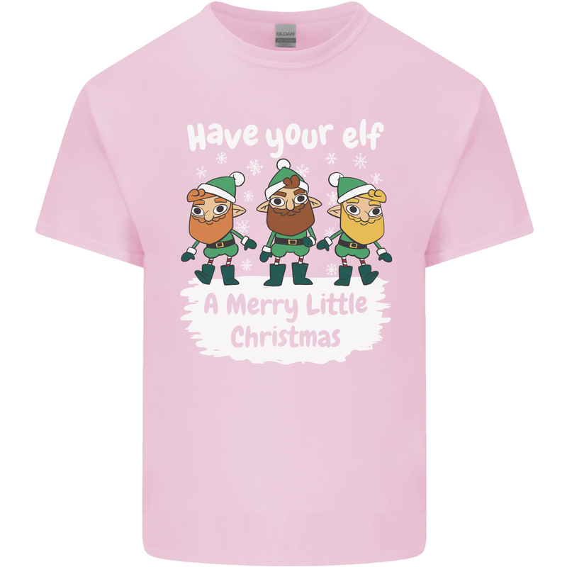 Have Your Elf a Merry Little Christmas Mens Cotton T-Shirt Tee Top Light Pink