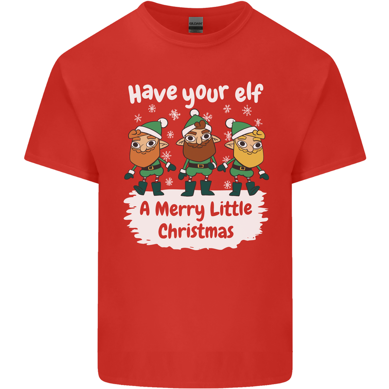 Have Your Elf a Merry Little Christmas Mens Cotton T-Shirt Tee Top Red