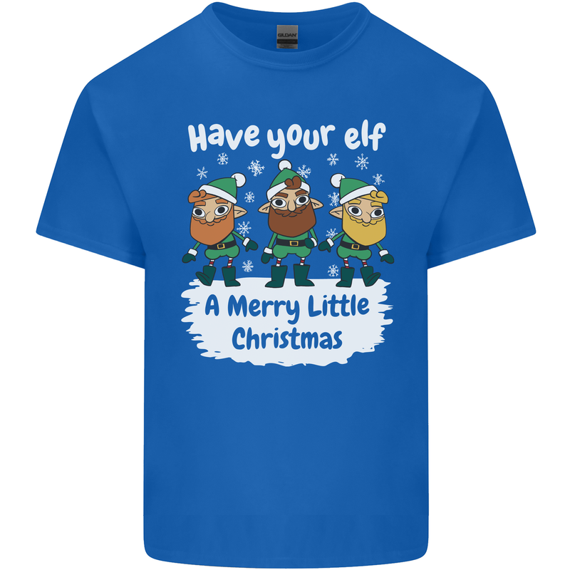 Have Your Elf a Merry Little Christmas Mens Cotton T-Shirt Tee Top Royal Blue