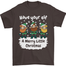 Have Your Elf a Merry Little Christmas Mens T-Shirt Cotton Gildan Dark Chocolate