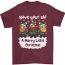 Have Your Elf a Merry Little Christmas Mens T-Shirt Cotton Gildan Maroon