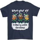 Have Your Elf a Merry Little Christmas Mens T-Shirt Cotton Gildan Navy Blue