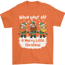 Have Your Elf a Merry Little Christmas Mens T-Shirt Cotton Gildan Orange