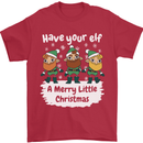 Have Your Elf a Merry Little Christmas Mens T-Shirt Cotton Gildan Red