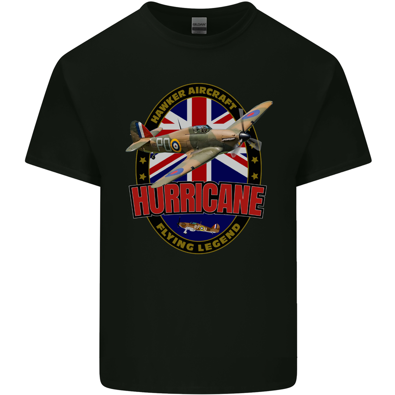 Hawker Hurricane Flying Legend Mens Cotton T-Shirt Tee Top Black