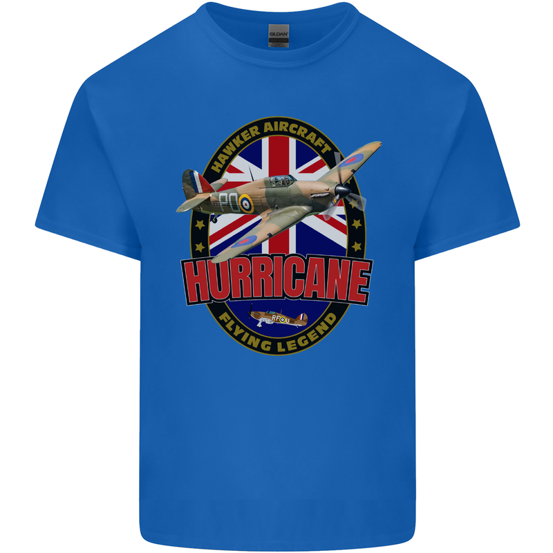 Hawker Hurricane Flying Legend Mens Cotton T-Shirt Tee Top Royal Blue